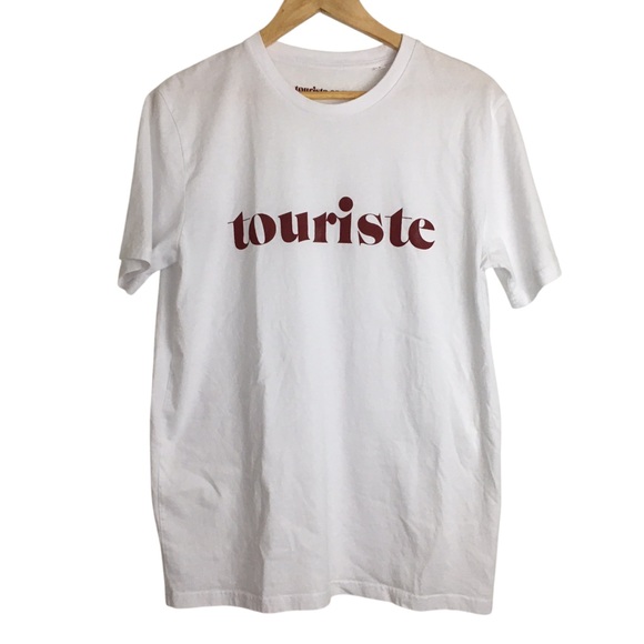 Touriste White Tshirt Short Sleeve Medium Unisex - Picture 1 of 8